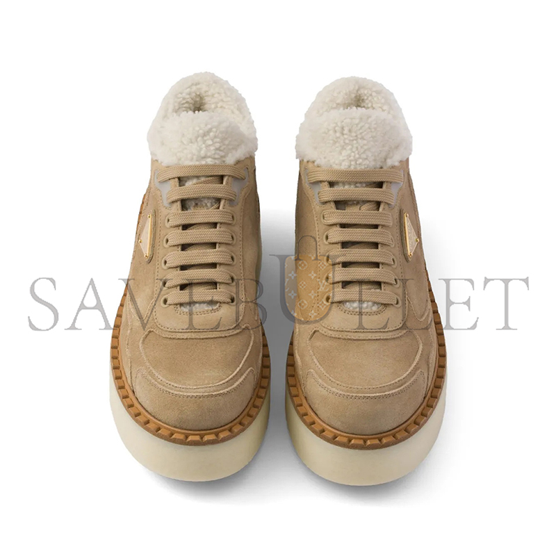 PRADA SUEDE MID-TOP SNEAKERS 